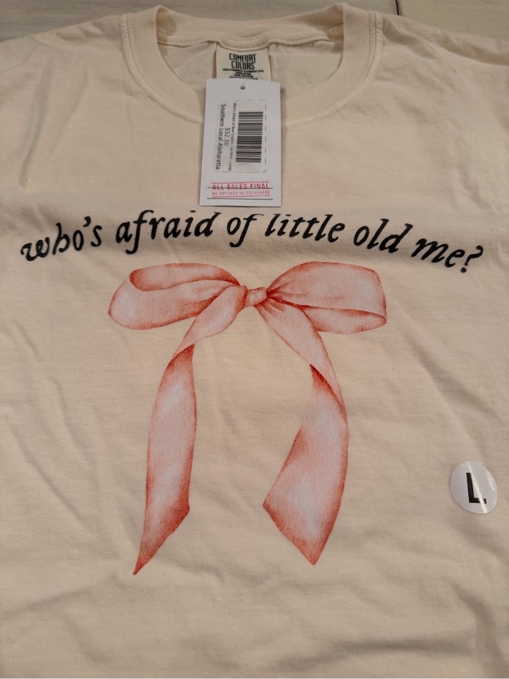 New Swiftie Comfort Colors Who’s afraid of little old me tee shirt large